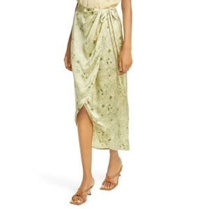 REBECCA TAYLOR Silk Adela Fleur Wrap Skirt